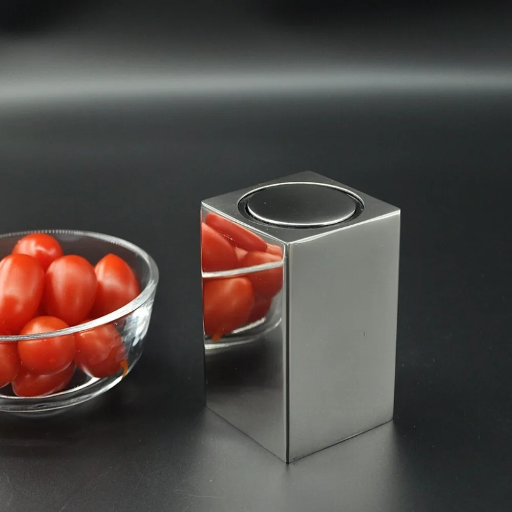 

304 Stainless Steel Automatic Spring Cover Toothpick Holder European Style Stainless Steel Toothpick Holder