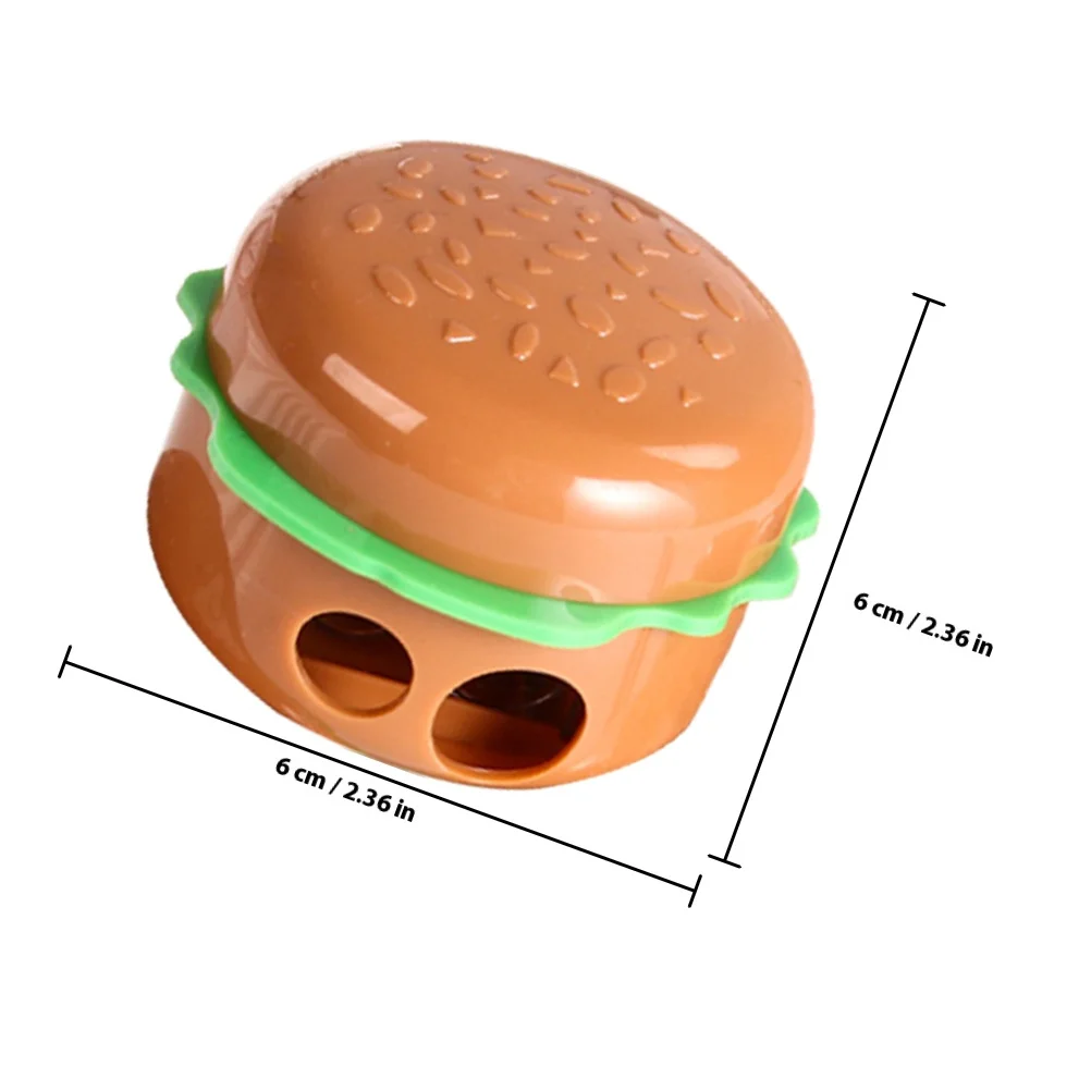 5 قطع من مبراة أقلام الرصاص المحمولة بتصميم همبرغر لطيف للقرطاسية المدرسية ومبراة يدوية لمستلزمات الفصول الدراسية الملونة