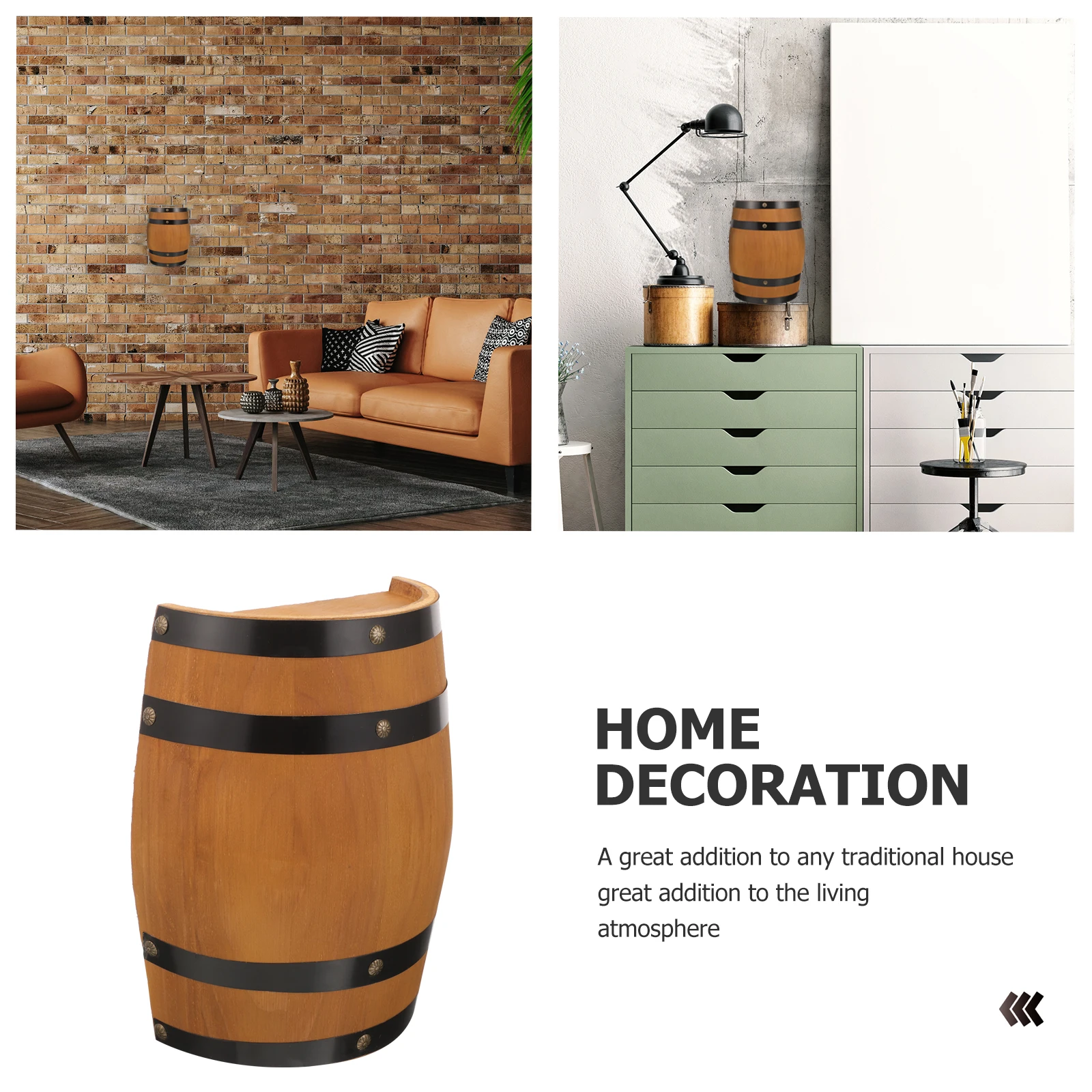 

Oak Wine Decorative Craft Ornament For Bar Home Wall Whiskey Half Wooden Beer Decoration Floor Artistic Red Wine