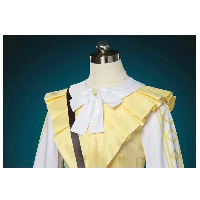 FC6Anime Game Anne Lester Toy Merchant Cosplay Costume Shimmer Wig Yellow Lolita Dress Uniform Woman Kawaii Halloween Party@FC8！