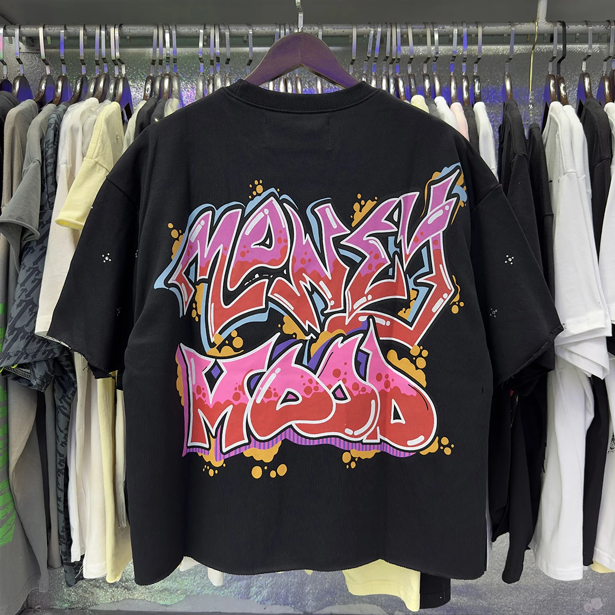 Stay High Graphic Short Sleeve Terry Cropped T-shirt for Men and Women Crew Neck Oversized Loose Baggy Cotton Summer Top Tees
