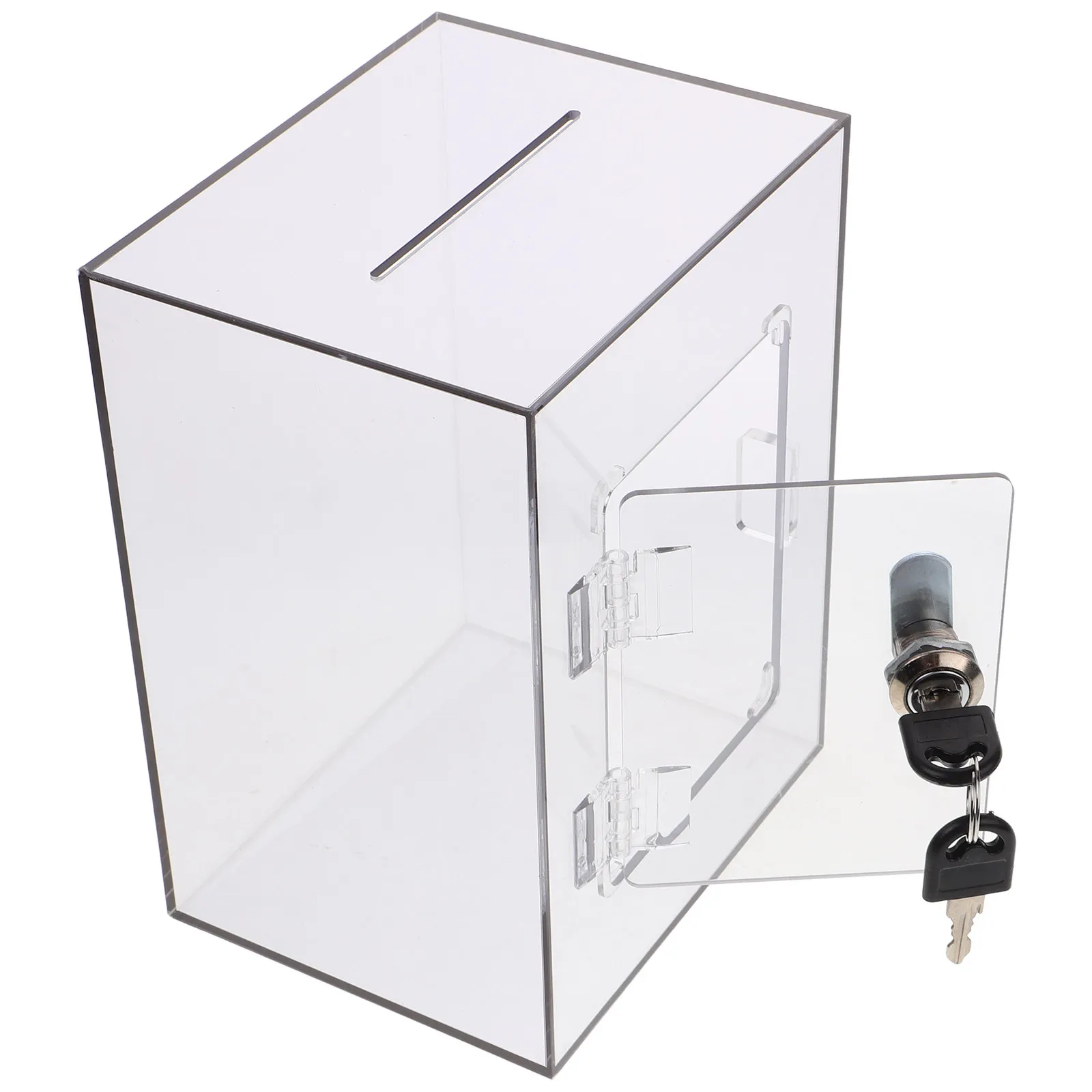 

Acrylic Donation Box Lock Transparent Suggestion Box Ballot Ticket Money Collection Fundraising Mailbox Letter Post Container