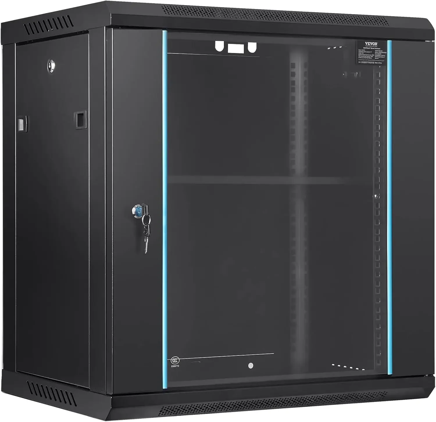 12U Wall Mount Network Server Cabinet, 15.5'' Deep, Server Rack Cabinet Enclosure, 200 lbs Max. Ground-Mounted Load Capacity