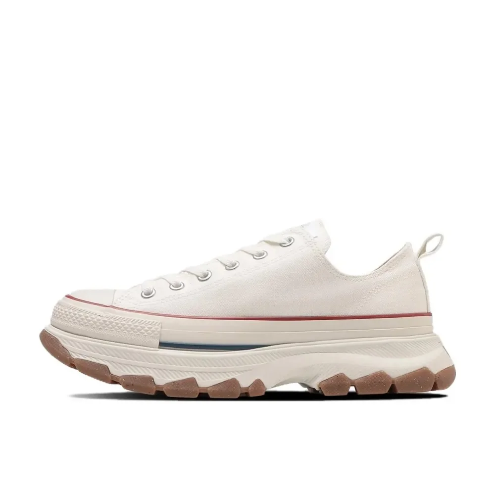 Converse All Star Trekwave Sapatos de lona de cano baixo antiderrapantes, resistentes ao desgaste e com absorção de choque, estilos masculinos e femininos, branco