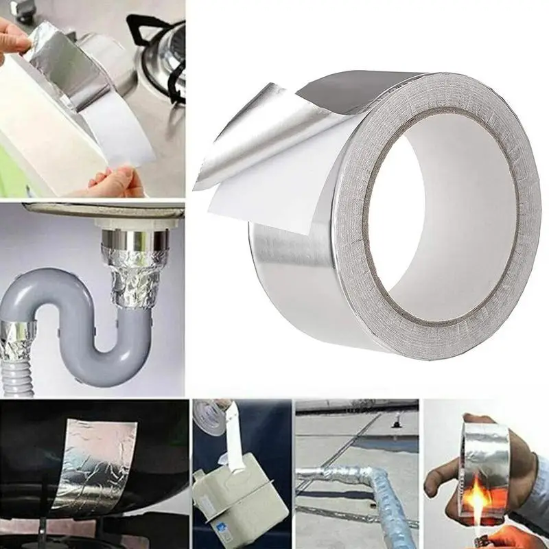 Aluminiumfolien-Isolierband, hohe Temperaturbeständigkeit, Aluminiumfolienband, selbstklebende Dichtungsfolie, Reparatur von Luftkanälen und Metall