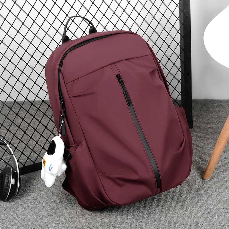 

solid color laptop backpack, large capacity Korean version minimalist backpack，New waterproof high school and college backpack