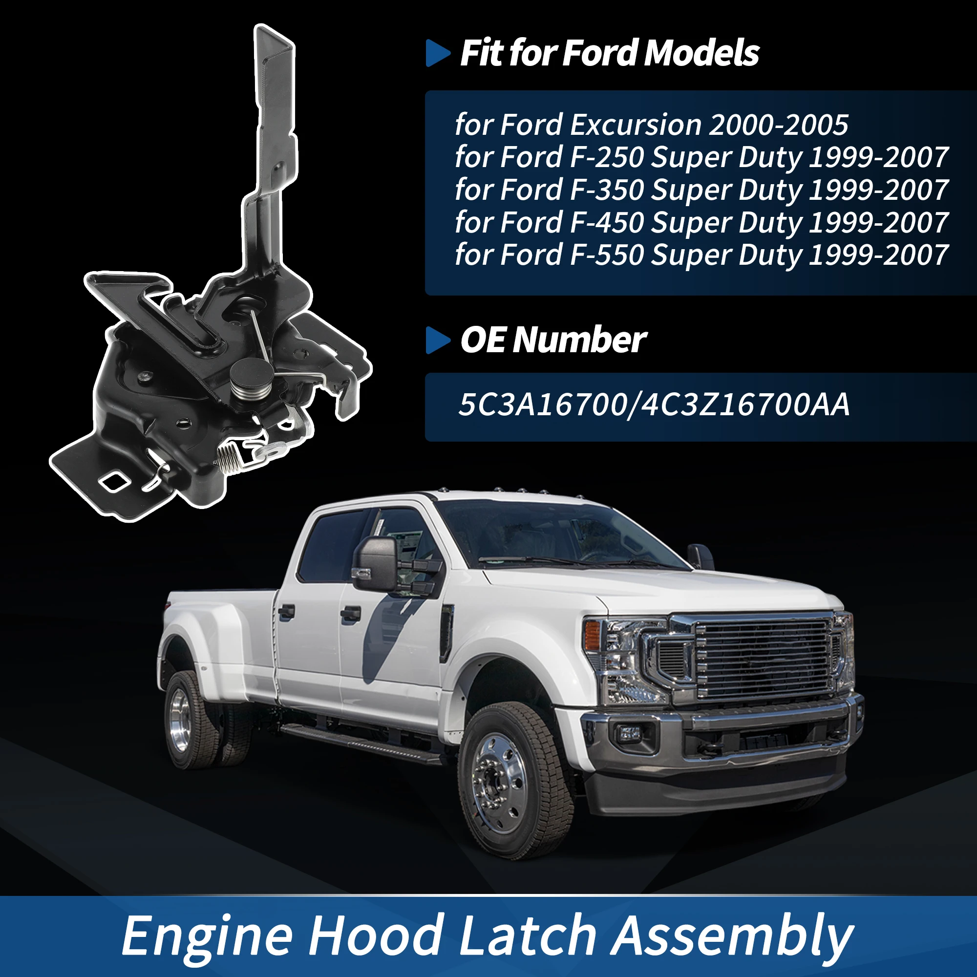 

Защелка капота UXCELL в сборе для Ford Excursion 2000-2005 No 5C3A16700/4C3Z16700AA