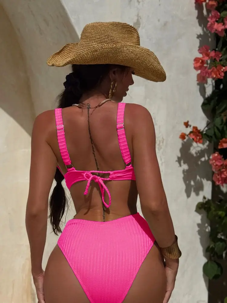 Cikini مثير قطعة واحدة 8 ألوان ملابس السباحة بلون الصيف ملابس الشاطئ المايوه للنساء