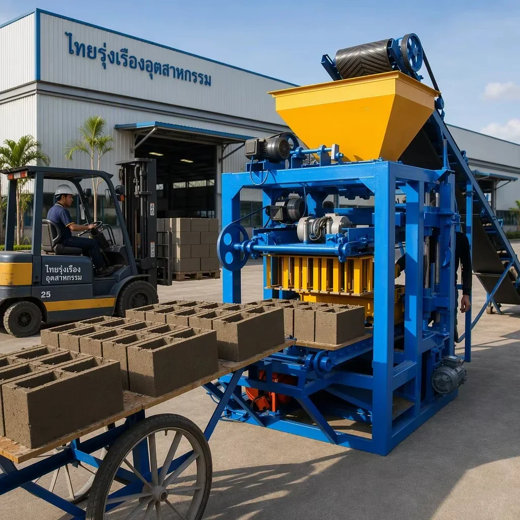 QT4-24 Small Scale Concrete Brick Machine for Philippines Construction Business
