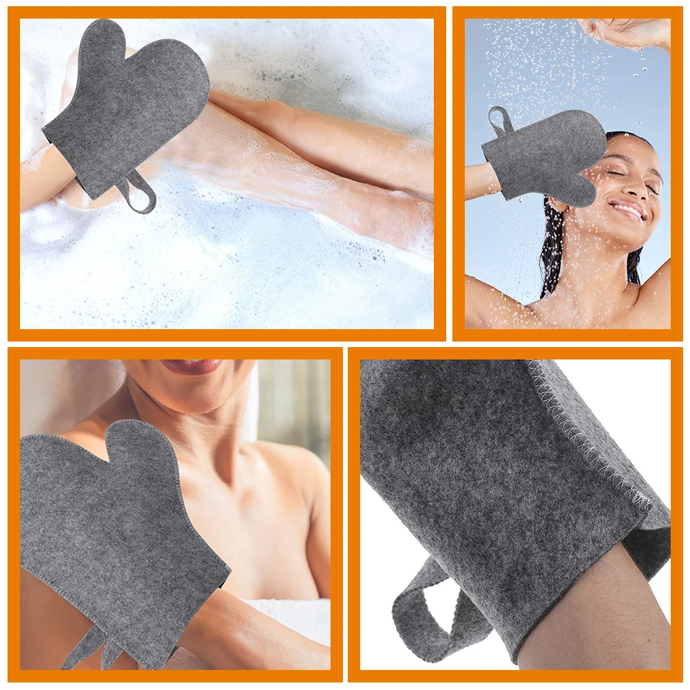 Gloves for Cleaning Felt Sauna Heat Protecting Mitt Shower Makeup Remover Bathing White Mitten