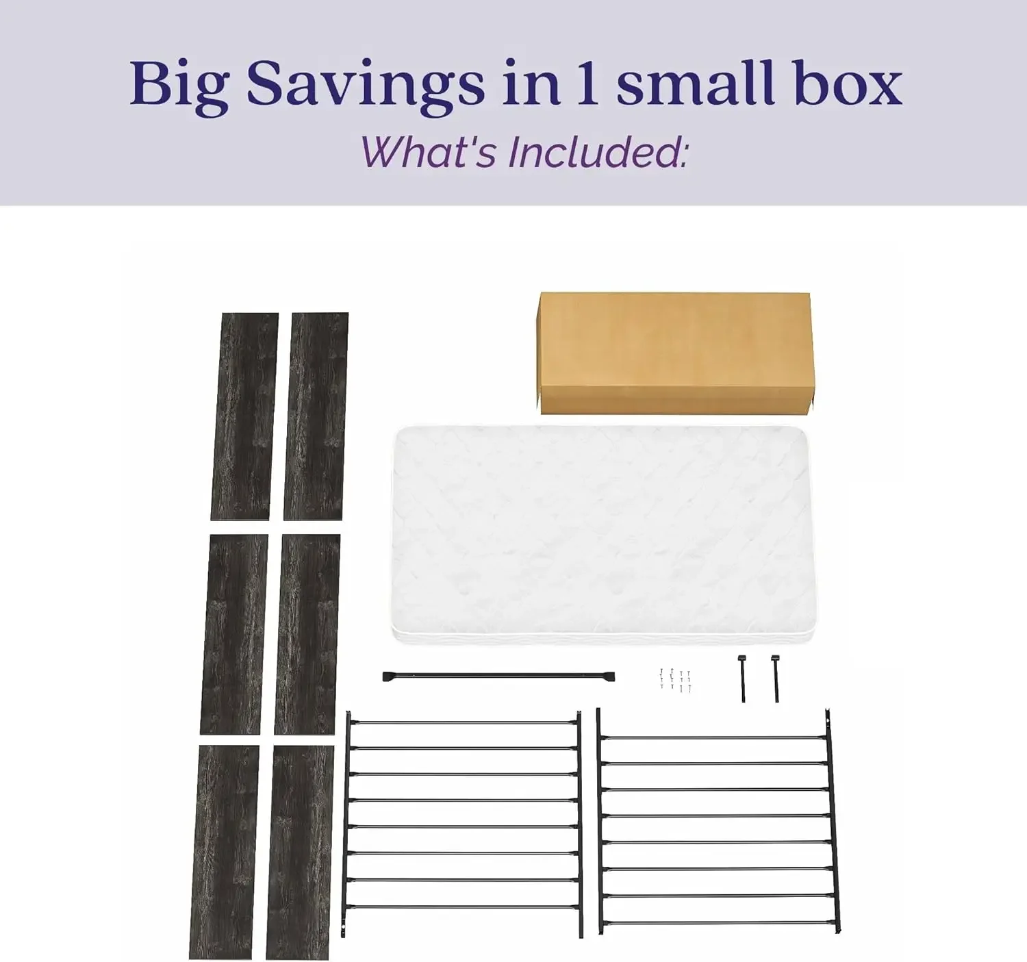 Magnus Set matras dan rangka Platform, Twin, Ivory Oak