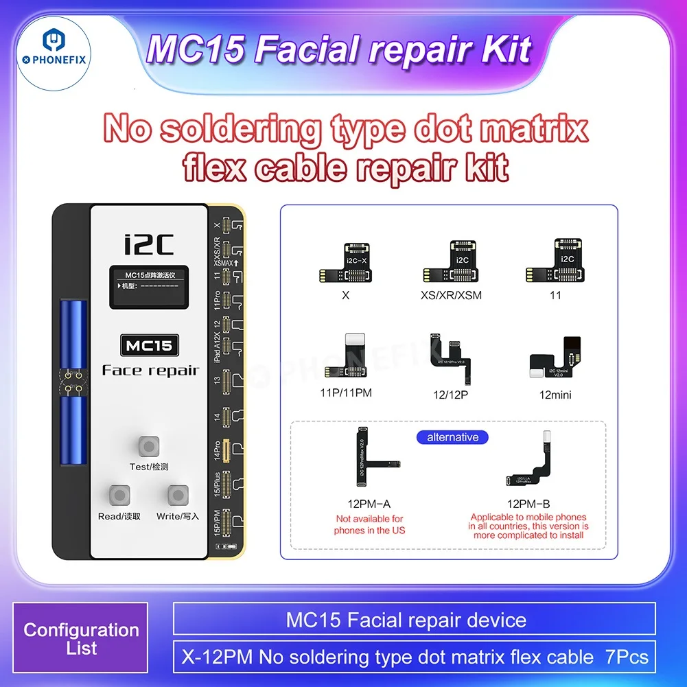 i2C MC14 Intelligent Dot Matrix Face ID Repair programmer No disassembly Tag Face id Flex Cable for iPhone X to 14 iPad Pro 3 4