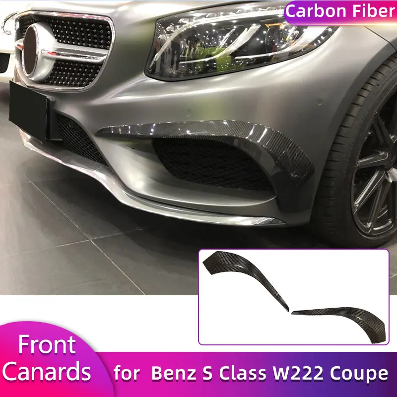 

Carbon Fiber Front Bumper Canards for Mercedes Benz S Class W222 S500 S550 Coupe 2014-2017 Car Front Canards Fins Body Kits