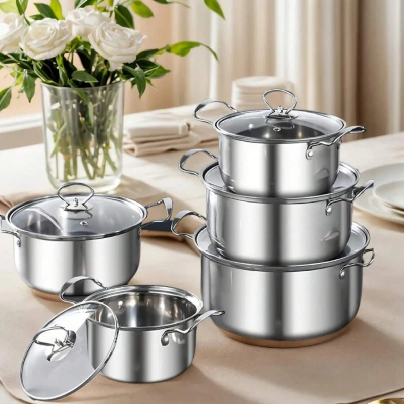 

10-piece stainless steel cookware set,Multifunctional kitchen cookware