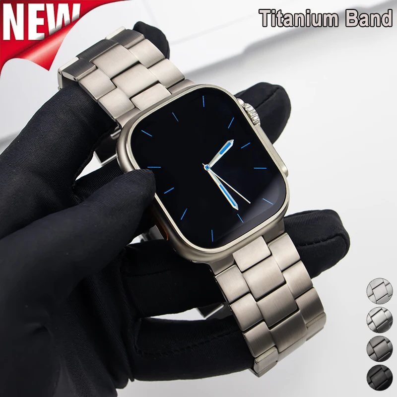

Титановый ремешок для Apple Watch Ultra2 49 мм 46 мм 45 мм 44 мм 42 мм Роскошный деловой браслет IWatch Series 10 9 7 8 6 5 SE 4