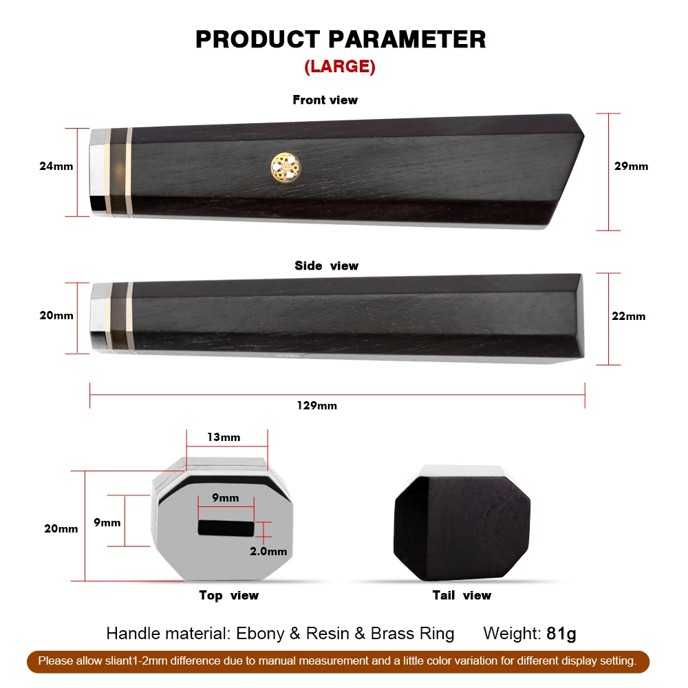 Chef Knife Octagonal Handle Replacement Supplies For Japanese Sashimi Kitchen Knives Ebony Material Knife Factory Makers Custom image 2