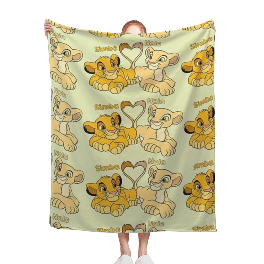 

Simba and Nala - Cartoon Cubs Medium Blanket Comforter Flannel Soft throw Blankets Warm Home and Decoration