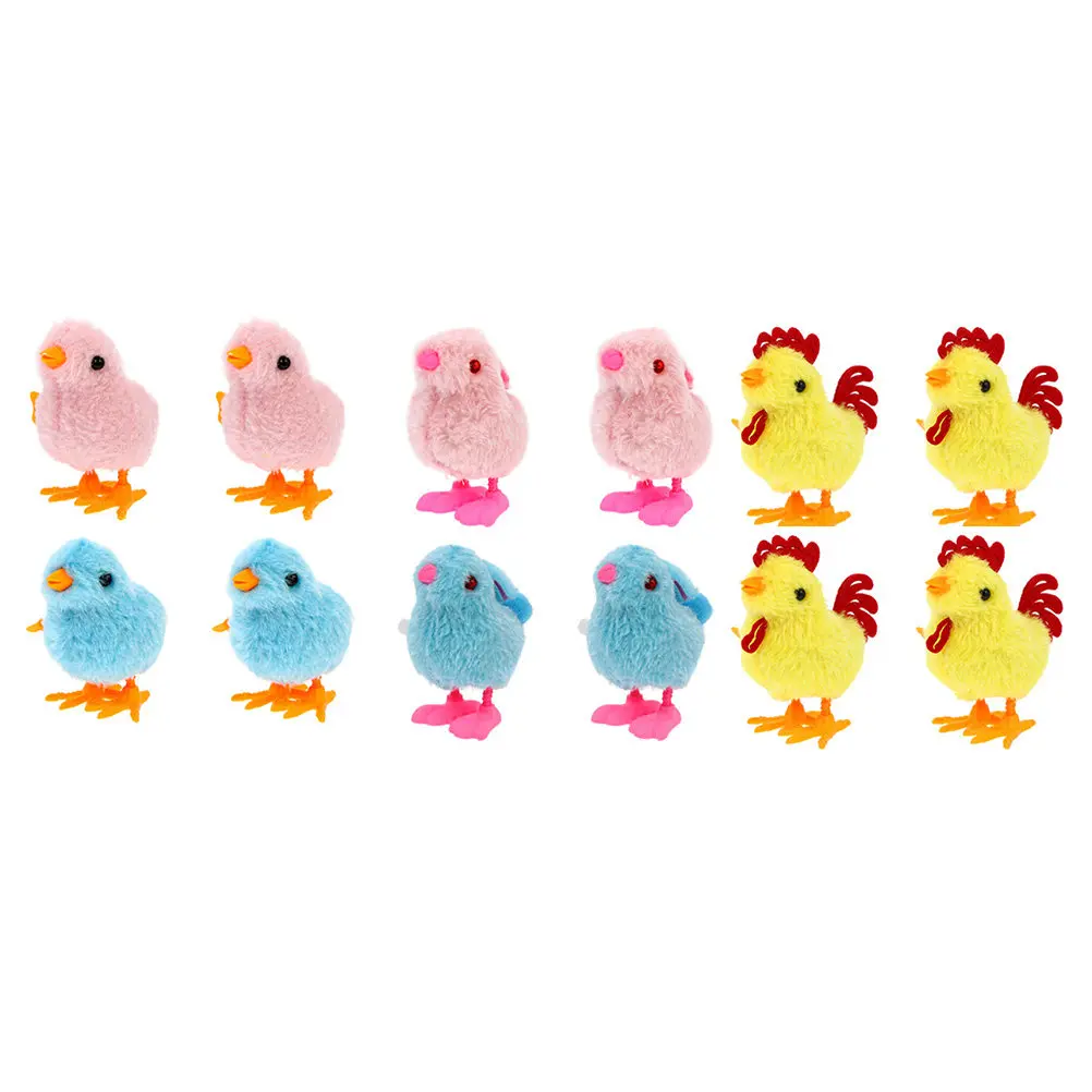 

12Pcs Wind-Up Lovely Chicks Rooster Bunnies Clockwork Moving Playthings Kids Easter Party Decor Imaginative Kids Gift