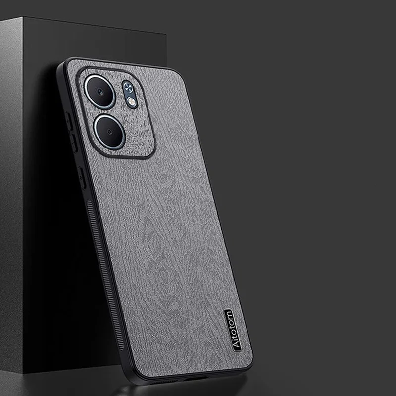 حافظة جلدية فاخرة لهاتف OPPO A5X 5G غطاء نسيج خشبي حماية كاملة قذائف صلبة لهاتف OPPO A5X CPH2725 حافظات هواتف A 5X