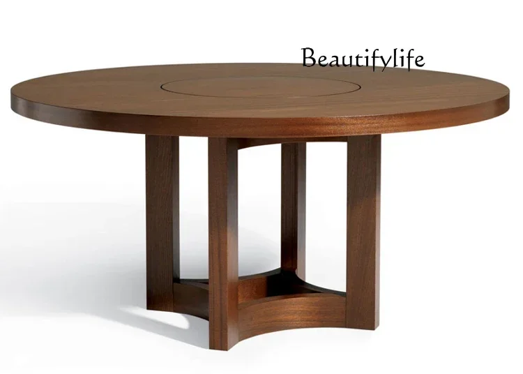 Nakajima dining table imported old pine, Nordic dining table round  solid wood dining table and chairs