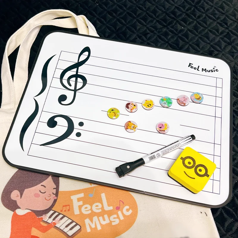 

11”X13.78” Dry Erase Music Staff White Boards, Magnetic Board Note Reading Borad for Music Lessons Piano Teaching Music Gift