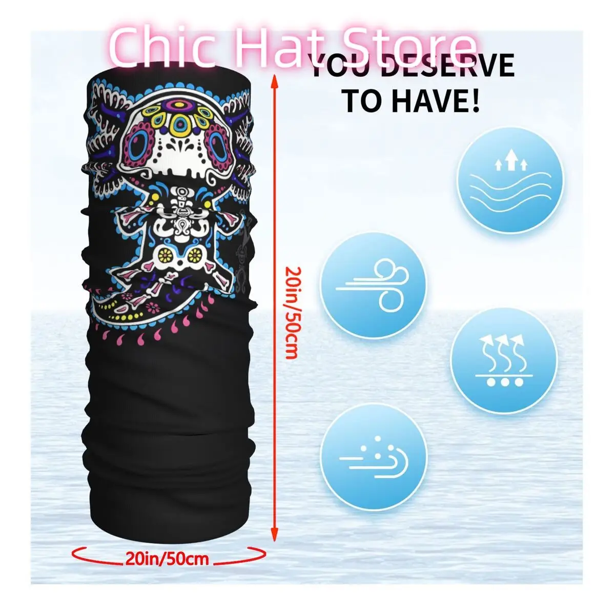 قناع الوجه للرقبة وشاح السمندر من قماش البوليستر #2