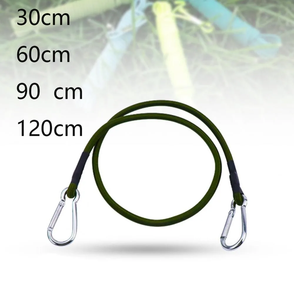 Strap Silver Bungee Cord Metal Latex Cords Carabiner Outdoor Elastic Strap Outdoor