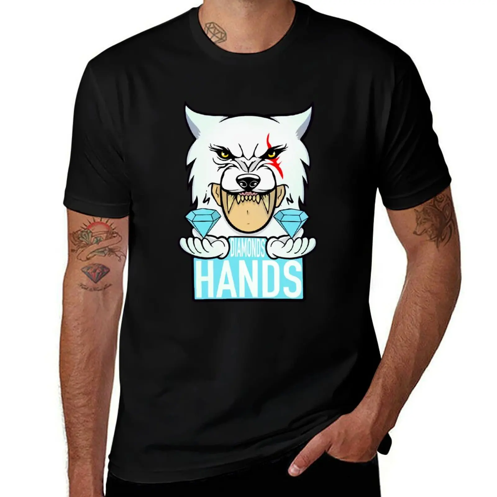 SAITAMA INU DIAMOND HANDS T-Shirt Basic Plain Tee for Spring and Summer T-Shirt