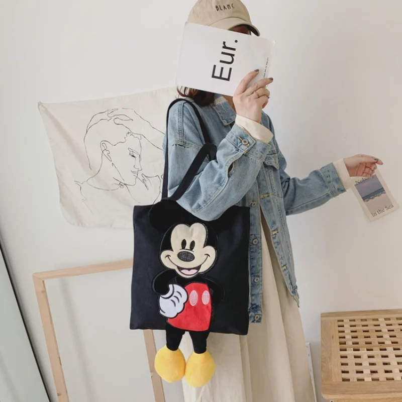 Disney 2025 cute cartoon cartoon Mickey Mouse pattern large capacity handbag fashion versatile women go out shoulder tote bag