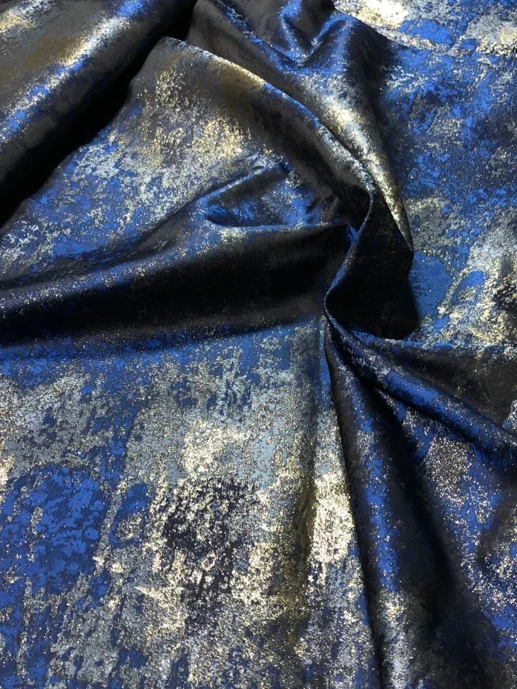 Tela Jacquard brocada de hilo dorado y plateado, diseño de ropa hecho a mano, bolsa de costura artesanal, tapete para mesa de sofá, tela para cubrir el polvo