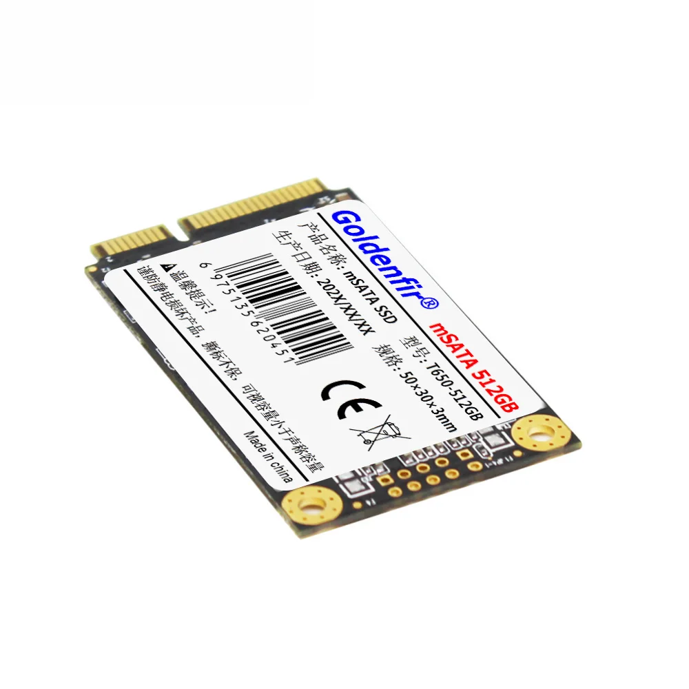 Goldenfir 내장 솔리드 스테이트 드라이브, 노트북 데스크탑용 미니 SATA, SSD MSATA, 32GB, 64GB, 128GB, 256GB, 512GB