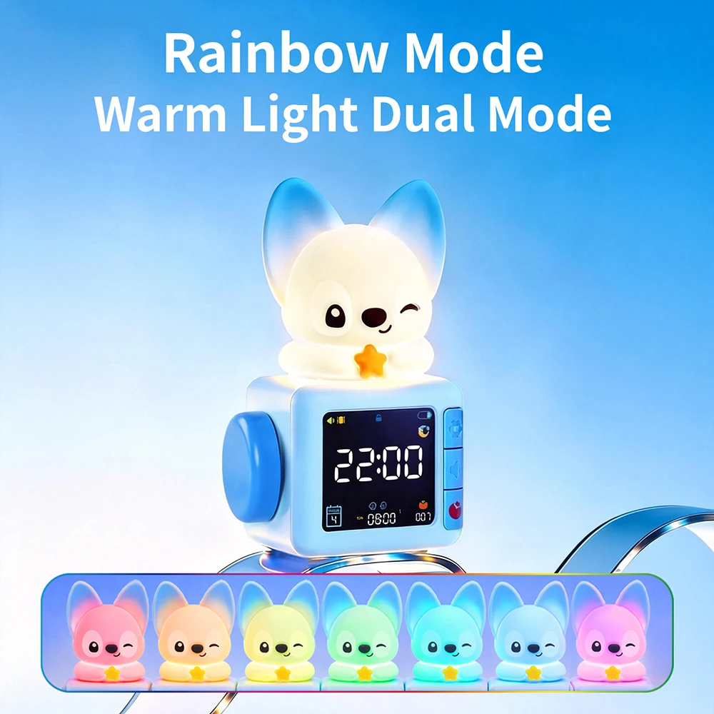 Alarm Clock for Kids Capybara Shape-Toddler Sleep Training Clock Cute Touch Night Light for Children Bedroom
