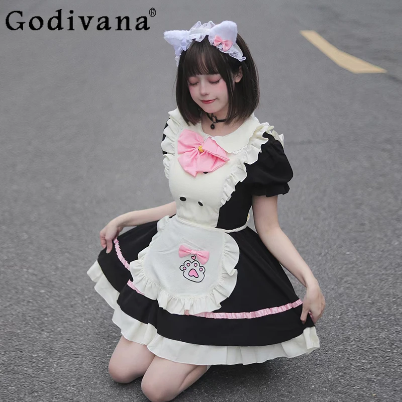 

Party Stage Costumes Dress Girls 4 Colors Cute Lolita Maid Dress Costumes Women Cosplay Maid Dress Suit for Waitress Maid
