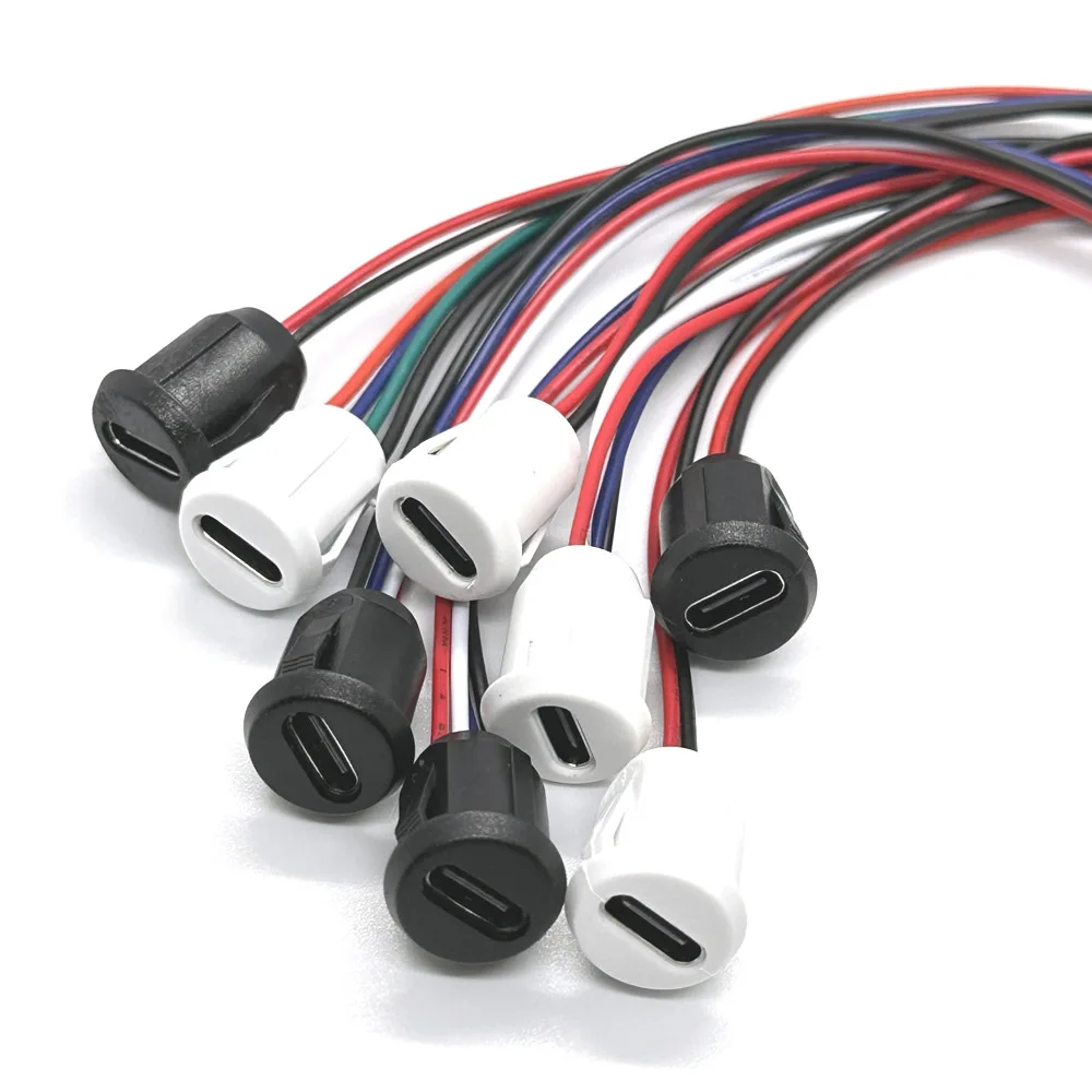 Imagem -06 - Tomada de Carregamento Rápido de Alta Corrente Conector Impermeável Jack tipo c Fêmea Jack 2pin 4pin cc Ph2.0 Imprensa tipo Placa 100 Pcs