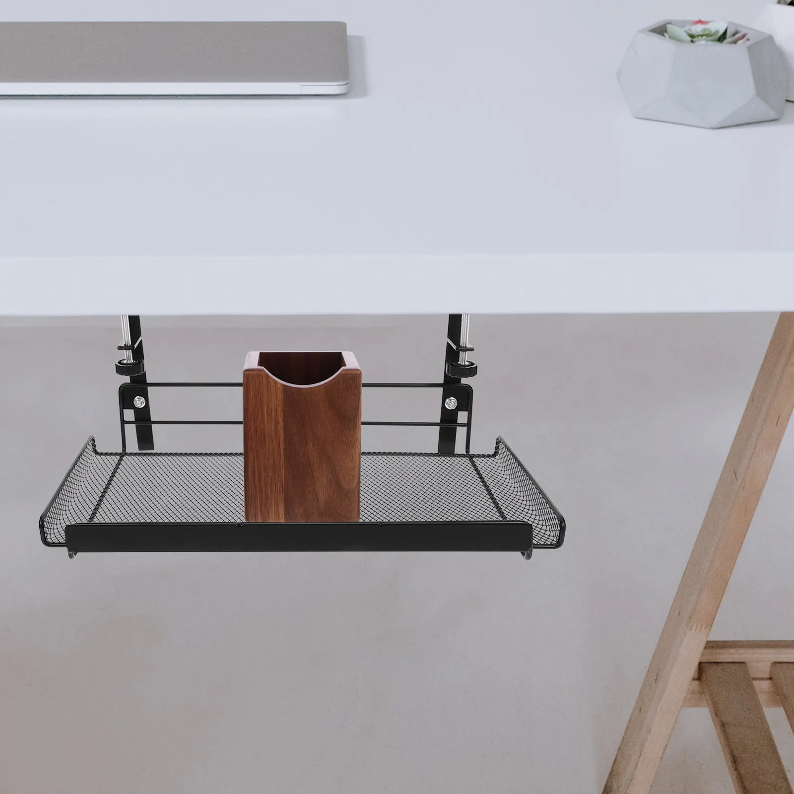 under-desk-storage-organizer-basket-metal-clamp-on-design-adjustable-fit-all-desks-file-document-holder-office-dorm-living-room