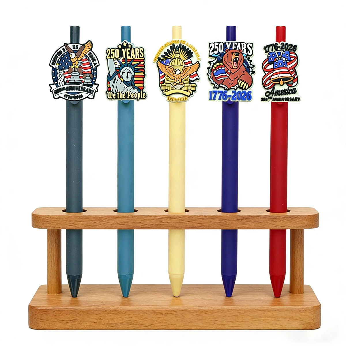 

5/10Pcs USA 250th Anniversary Sticker Ballpoint Pens, Patriotic Retractable Smooth Writing Gel Pens, Cute Decorative Stationery