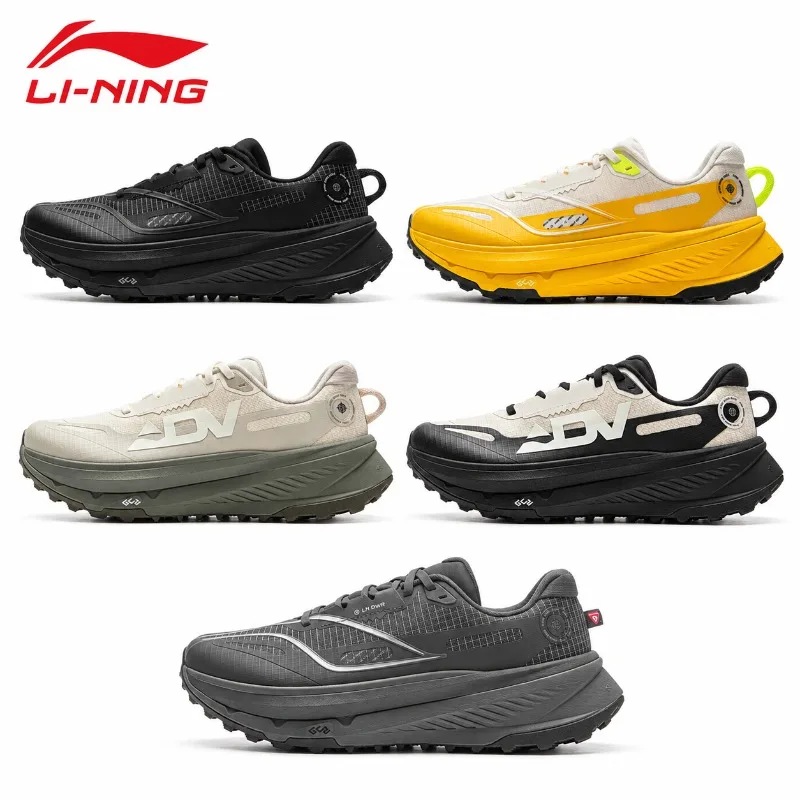 Li-Ning Men's DI LU 2 Trail Running Shoes XTRM-BOOM FIBER Cushion LN DWR Water Repellent LiNing Anti-slip Sports Shoes ARNV009