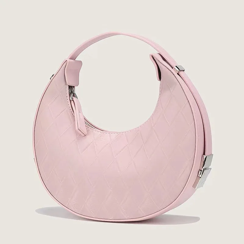 

Корейская версия новой нишевой модной женской сумки в стиле интернет-знаменитостей, Высококачественная портативная маленькая сумка с металлической пряжкой, маленькая круглая сумка