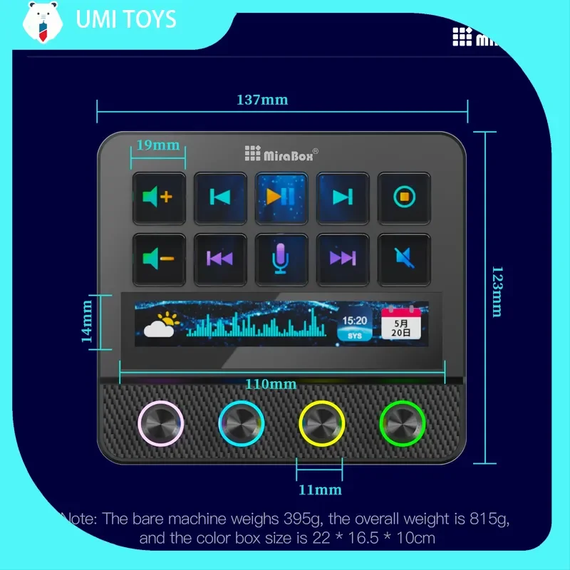 Mirabox N4 N3 Streamdeck 10-Key Mini Keypad Visual Macro Mbox Keyboards Live Content Creation Controller Multimedia Keypad Gift