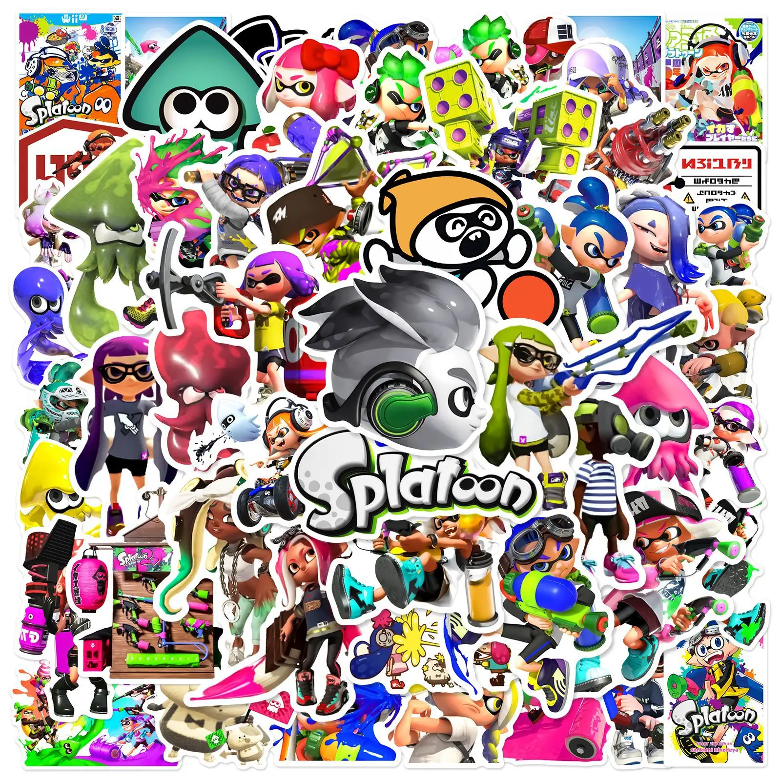 50pcs splatoon Csonka Gúnyrajz matrica Bőrönd telefon esetben számára gyerekeknek Gyermek- kawaii matricák Vízálló Elhűl decoratie Anyagellátás