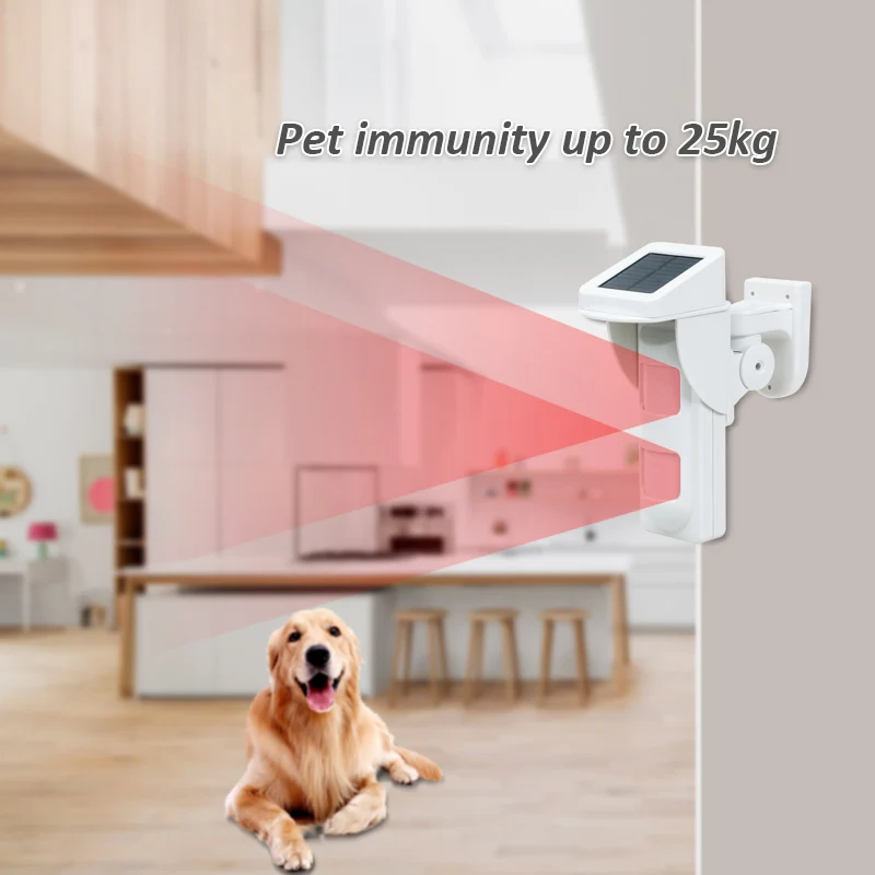 2pcs Pet Immunity 25KG OSD-40DP Wireless 433MHz Outdoor Waterproof Solar Powered PIR Motion Sensor for House Security Protection