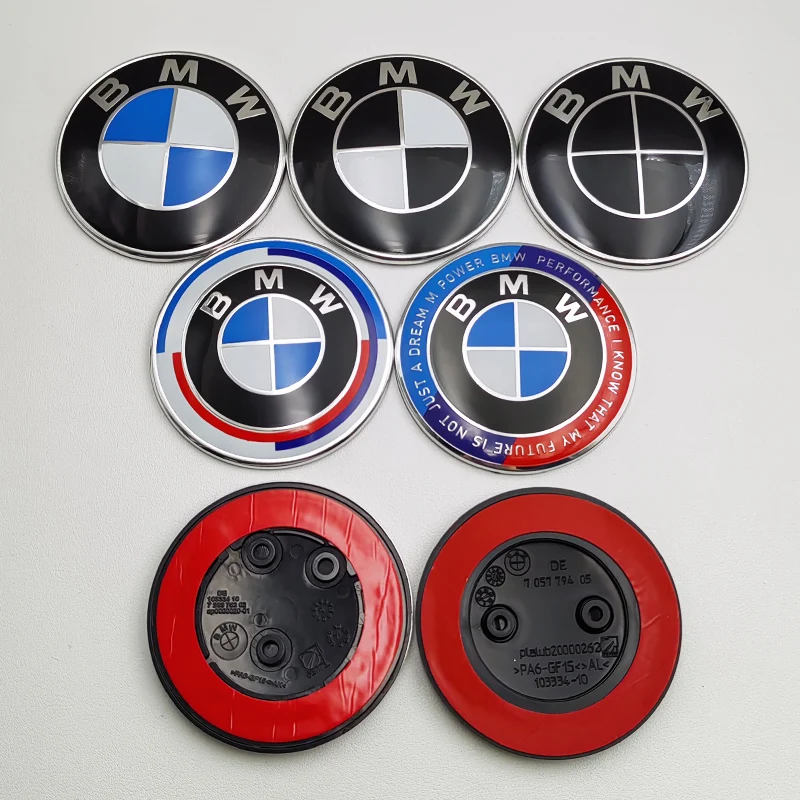 3d Abs Blauw Zwart 82Mm Logo Bmw Jubileum Embleem Auto Voormotorkap Badge Achter Kofferbak Badge Voor Bmw F10 F30 Accessoires