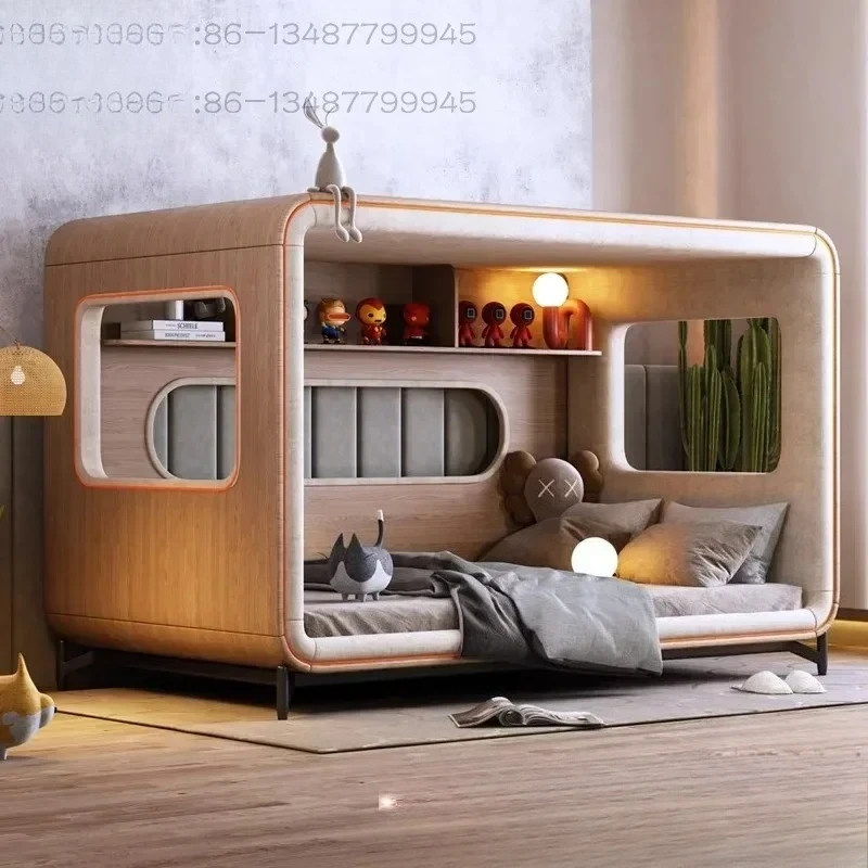 

Space capsule children's bed, boy's single bed, 1.2-meter technology cloth, girl's princess small unit, 1-meter children's soft