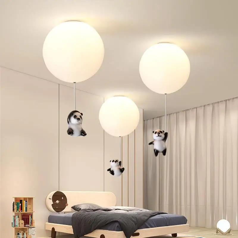 Modern simple and creative panda balloon chandelier children's room cartoon