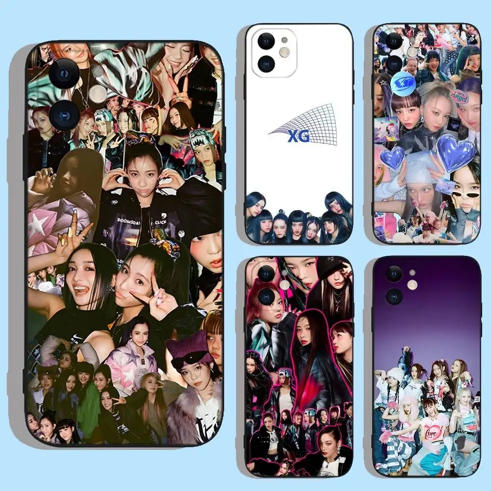 

XG Kpop Group Phone Case For iPhone 16e,16,15,14,13,12,11,XS,XR,X,8,7,Pro,Max,Plus,mini Silicone Black Cover