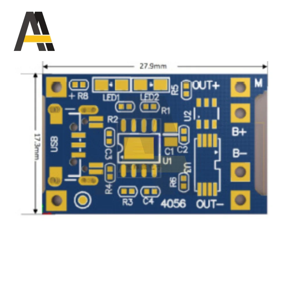 1Pcs/10Pcs TP4056 5V 1A Type-c USB 18650 Lithium Battery Charging Board Charger Module with Protection Dual Functions 1A Li-ion