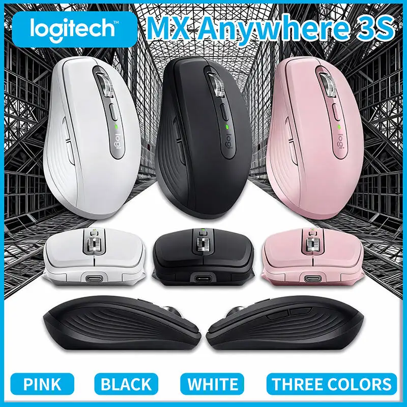 Logitech MX Anywhere 3S Portable Mouse - 8K DPI Darkfield, Hyper-Scroll, Silent Click, Travel-Ready Build for Office
