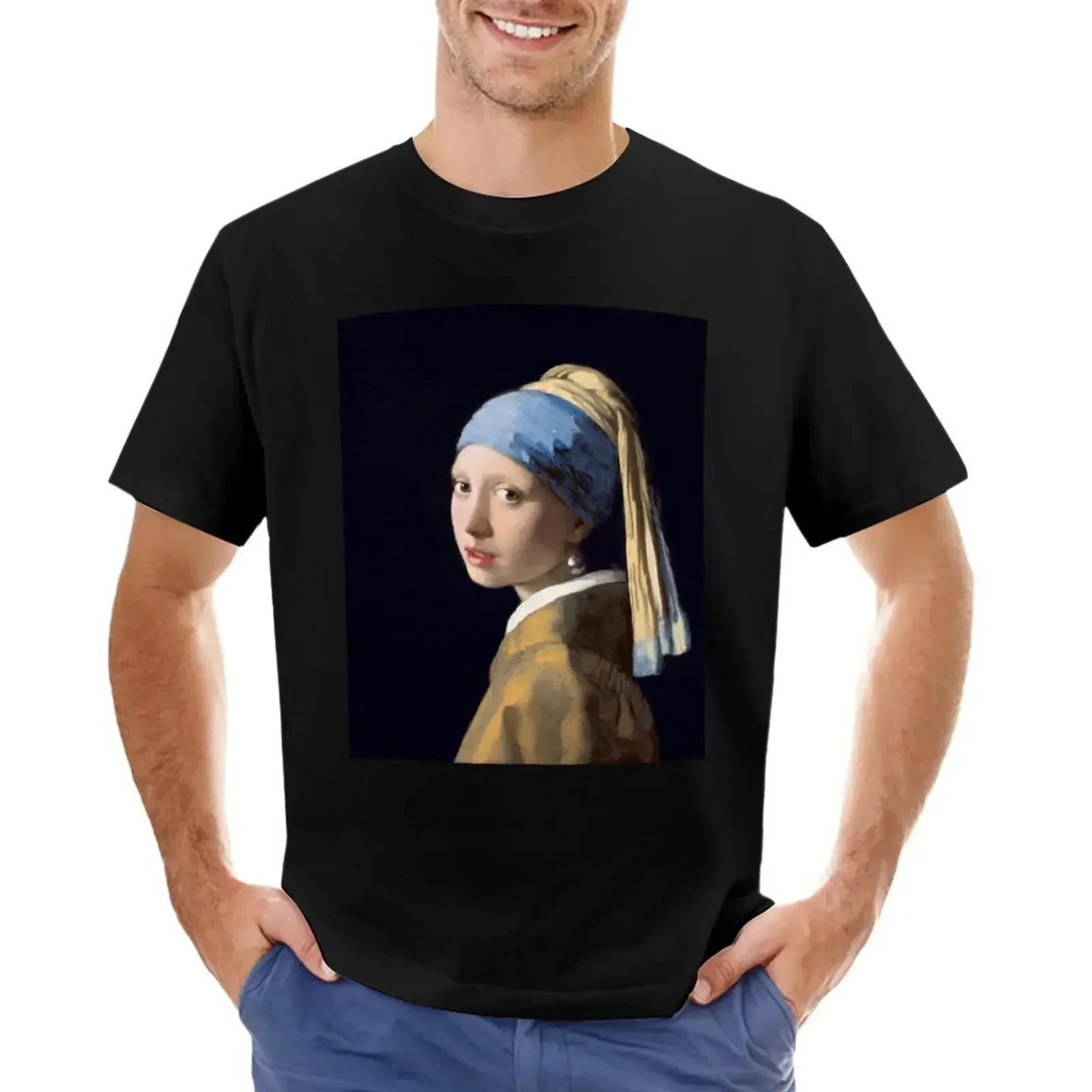 Johannes Vermeer - Girl with a Pearl Earring T-shirt oversizeds boys whites designer t shirt men