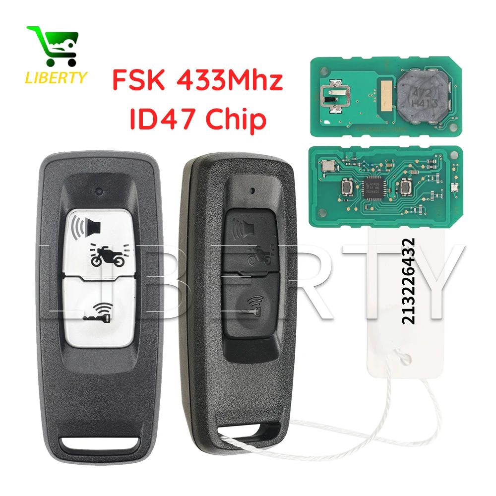 

Liberty for Honda Motorcycle K1Z/K1Y Car Key PCX160 FORZA NSS350 2021-2023 ID47Chip FSK 433.92MHZ Replacement Smart Key Fob