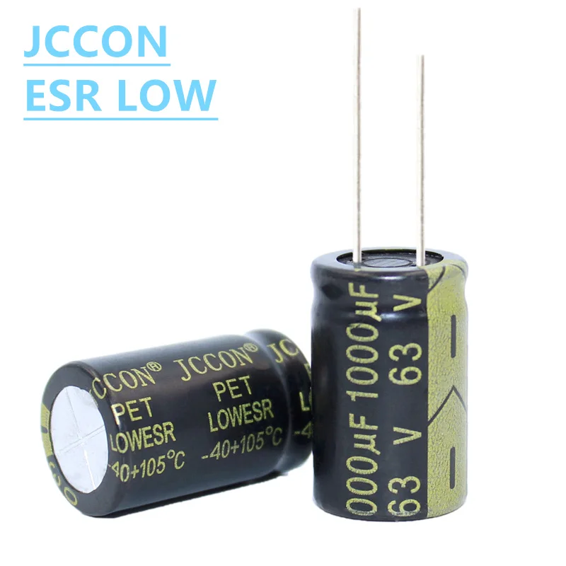 Jccon ตัวเก็บประจุอลูมิเนียมอิเล็กโตรไลต์1ชิ้น63v680uf 13X25 63V1000UF 16x25ตัวเก็บประจุความต้านทานต่ำความถี่สูง ESR